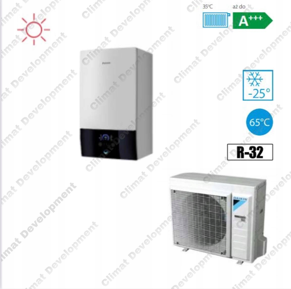 Tepelné čerpadlo Daikin Altherma 3 RW 08E6V/9W + 06EVH